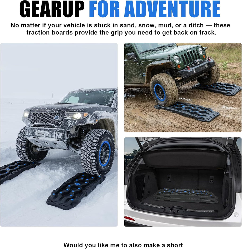 Off-Road Traction Boards with Jack Base, Recovery Tracks for 4x4 Trucks and SUVs


