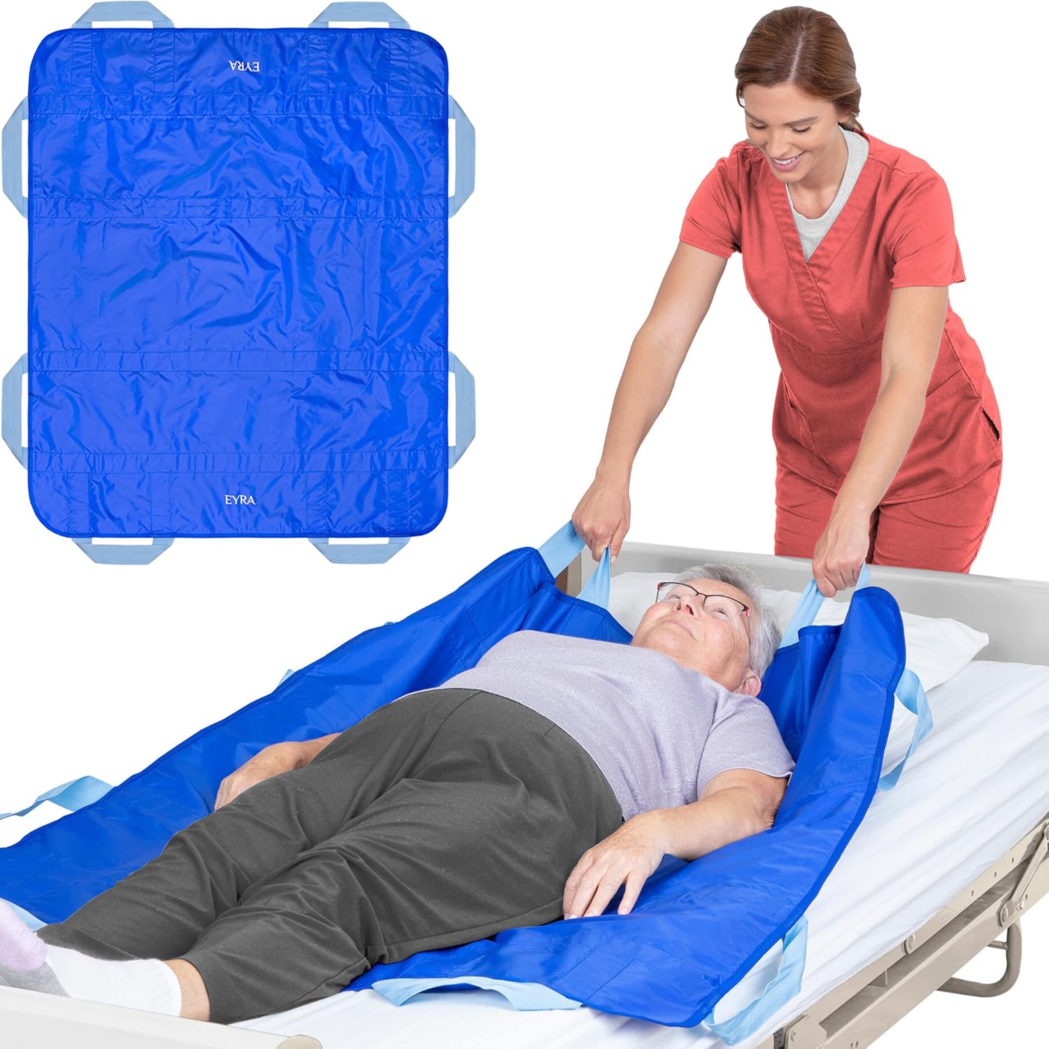 EYRA Bed Positioning Pad with Reinforced Handles for Patient Transfers 40 x 48 in

