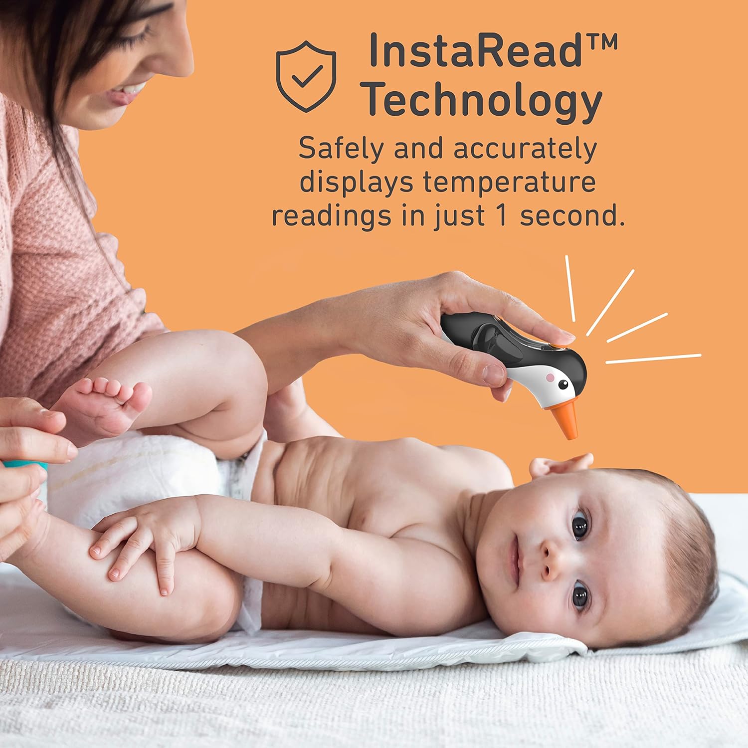 Pure Enrichment PureBaby Penguin Ear Thermometer with InstaRead LCD Backlit Display

