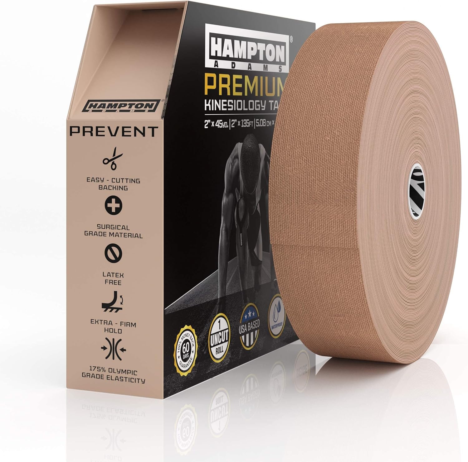 Hampton Adams Elastic Kinesiology Tape Bulk Roll, 135 ft Uncut

