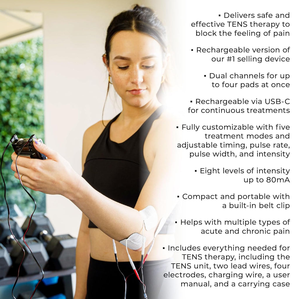 TENS 7000 Rechargeable TENS Unit Muscle Stimulator with Electrode Pads

