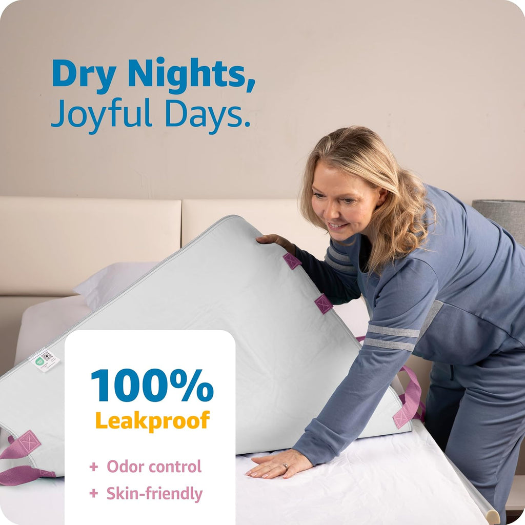Improvia Positioning Bed Pad with 8 Reinforced Handles, Waterproof & Quick-Dry

