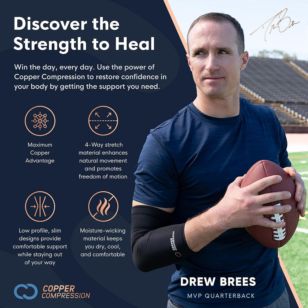 Copper Compression Shoulder Brace Immobilizer for Rotator Cuff Injuries, Adjustable

