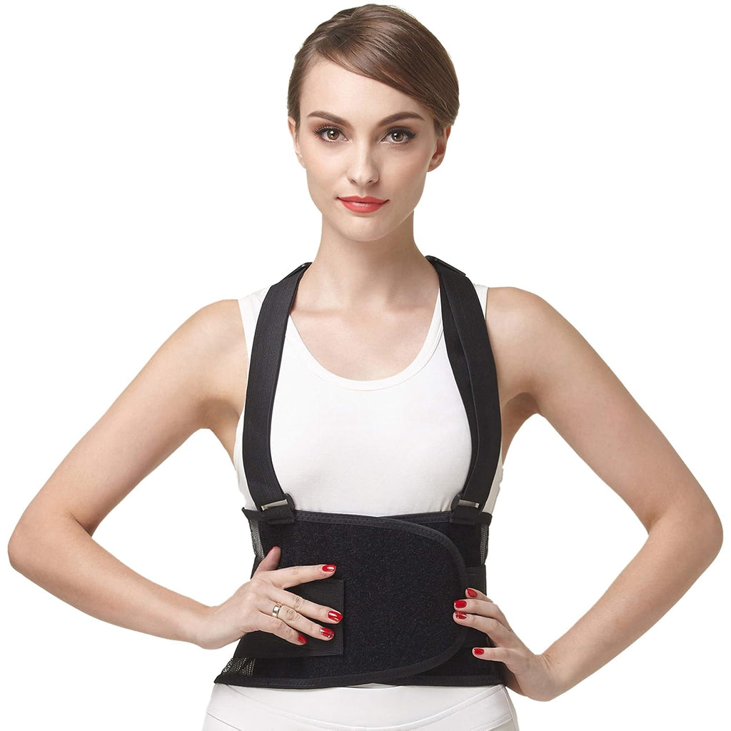 NeoTech Care Back Brace with Suspenders Shoulder Straps Lumbar Support Belt

