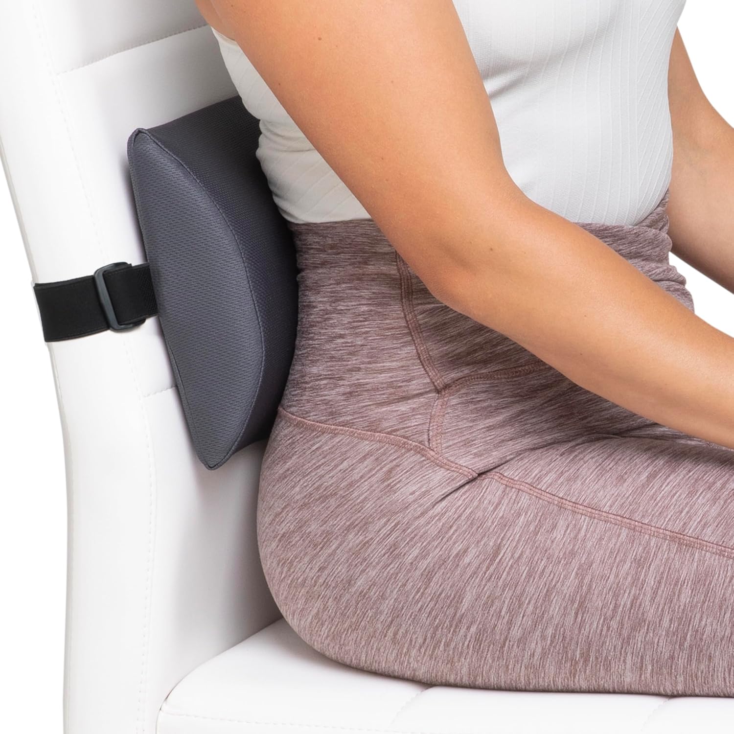 OPTP Original McKenzie Slimline Lumbar Support Pillow with Strap, Chair Back Cushion

