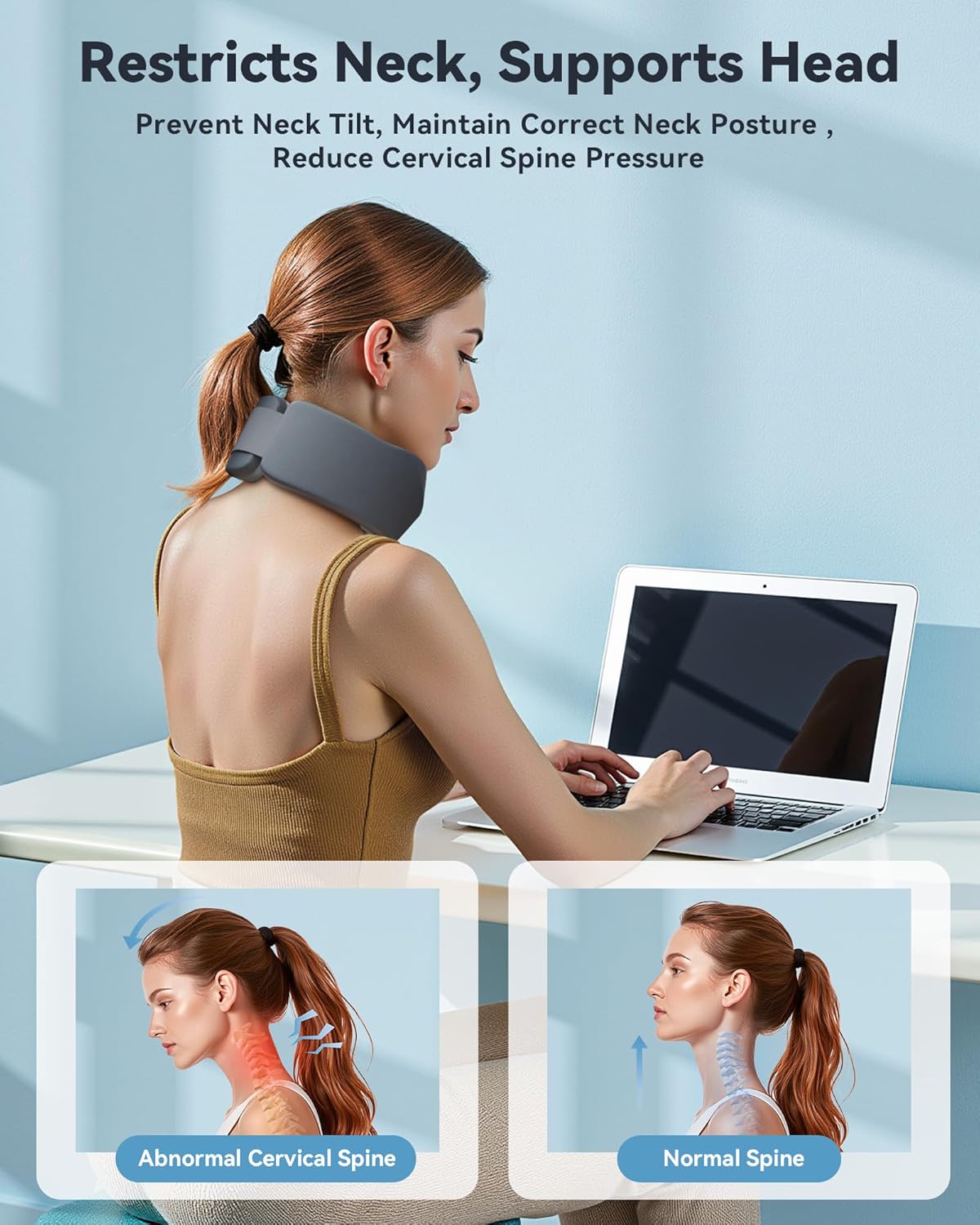 Cervical Neck Brace for Sleeping, Soft Support for Neck Pain Relief and Alignment

