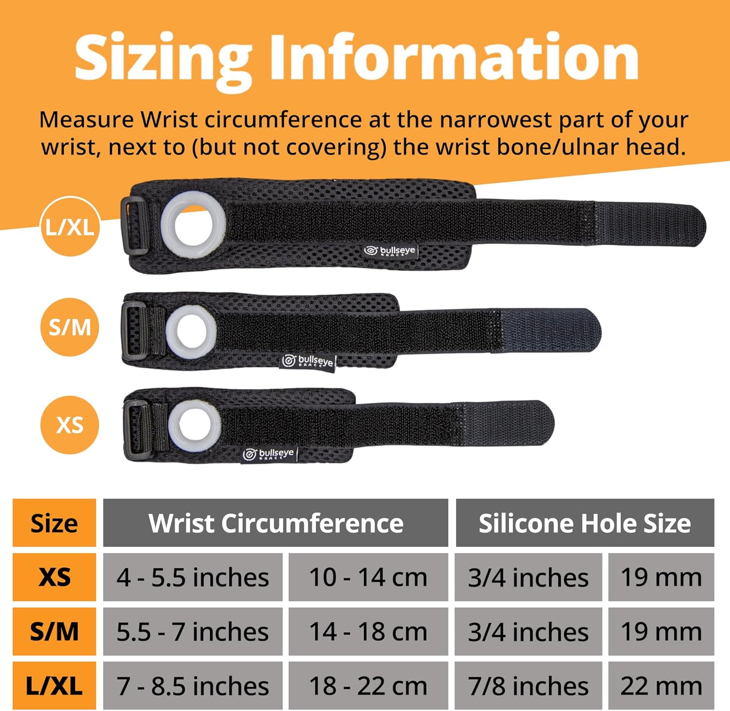 Bullseye TFCC Tear Wrist Brace with Silicone Ring Stabilizer, Adjustable Wrist Band

