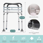 Lianjindun Adjustable Toilet Safety Rails with Armrests, Foldable Support Bars


