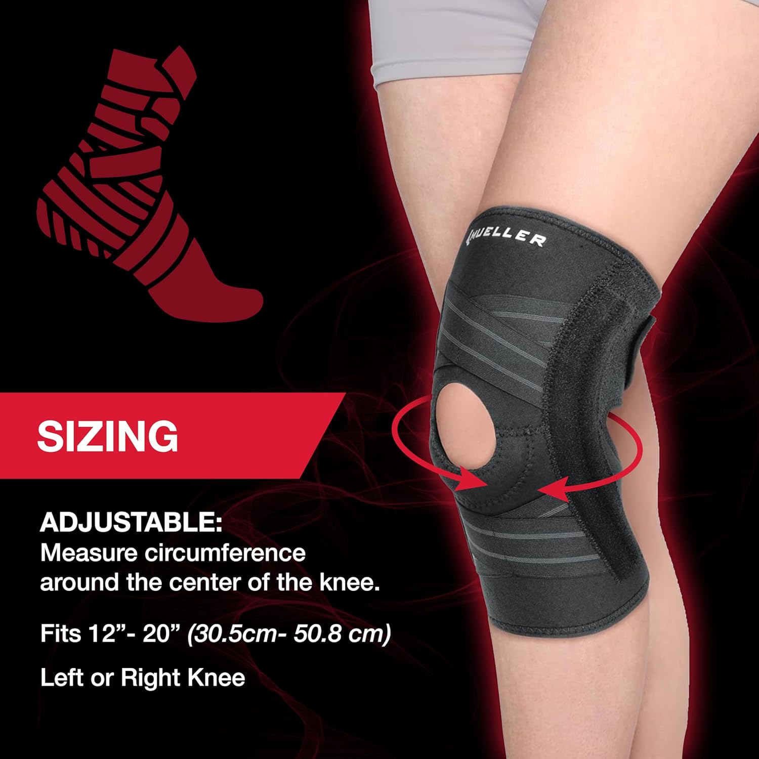 Mueller Sports Medicine Self-Adjusting Knee Brace, Compression Support for Pain Relief

