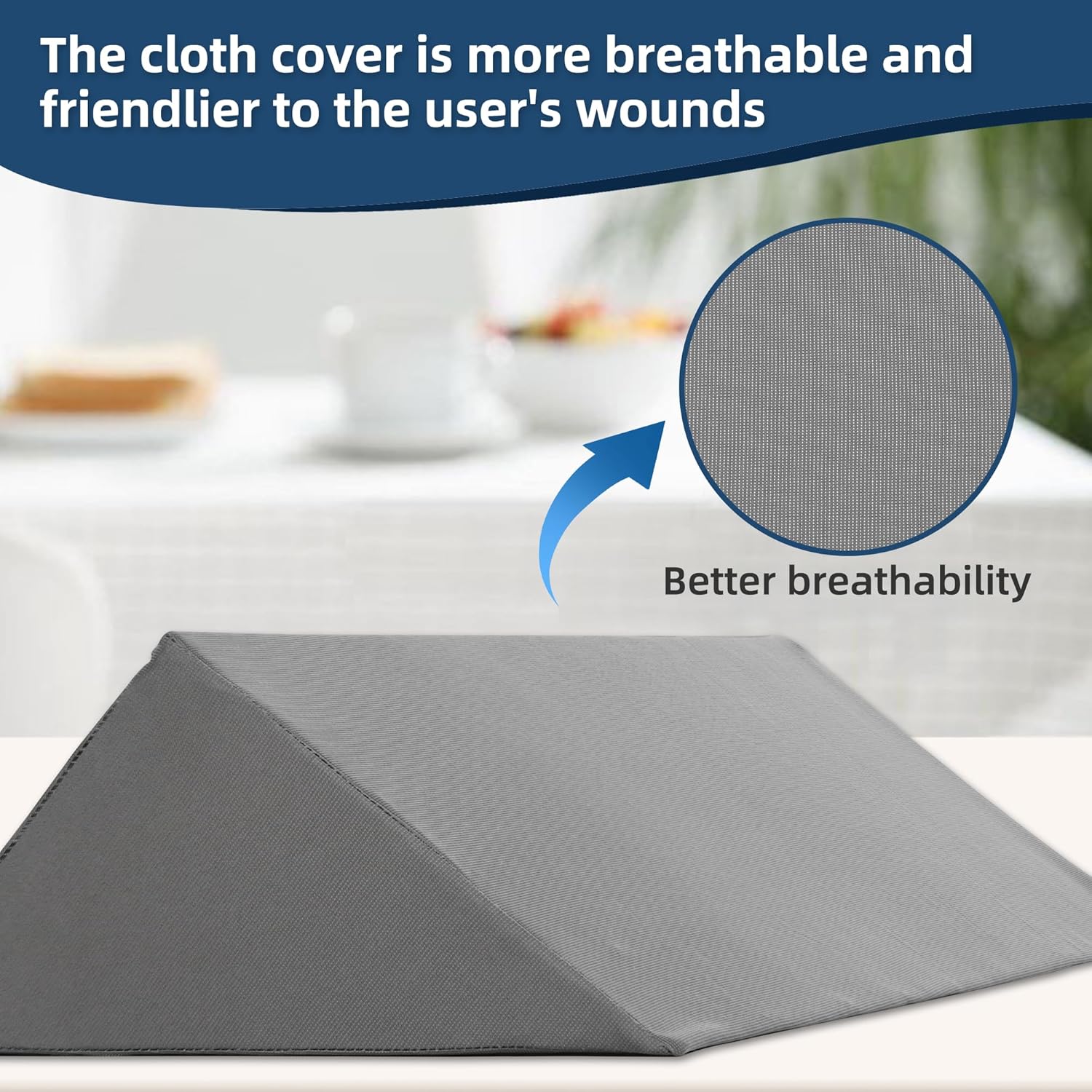 Fanwer Wedge Bed Pillow for Side Sleeping, Foam Incline Body Positioner

