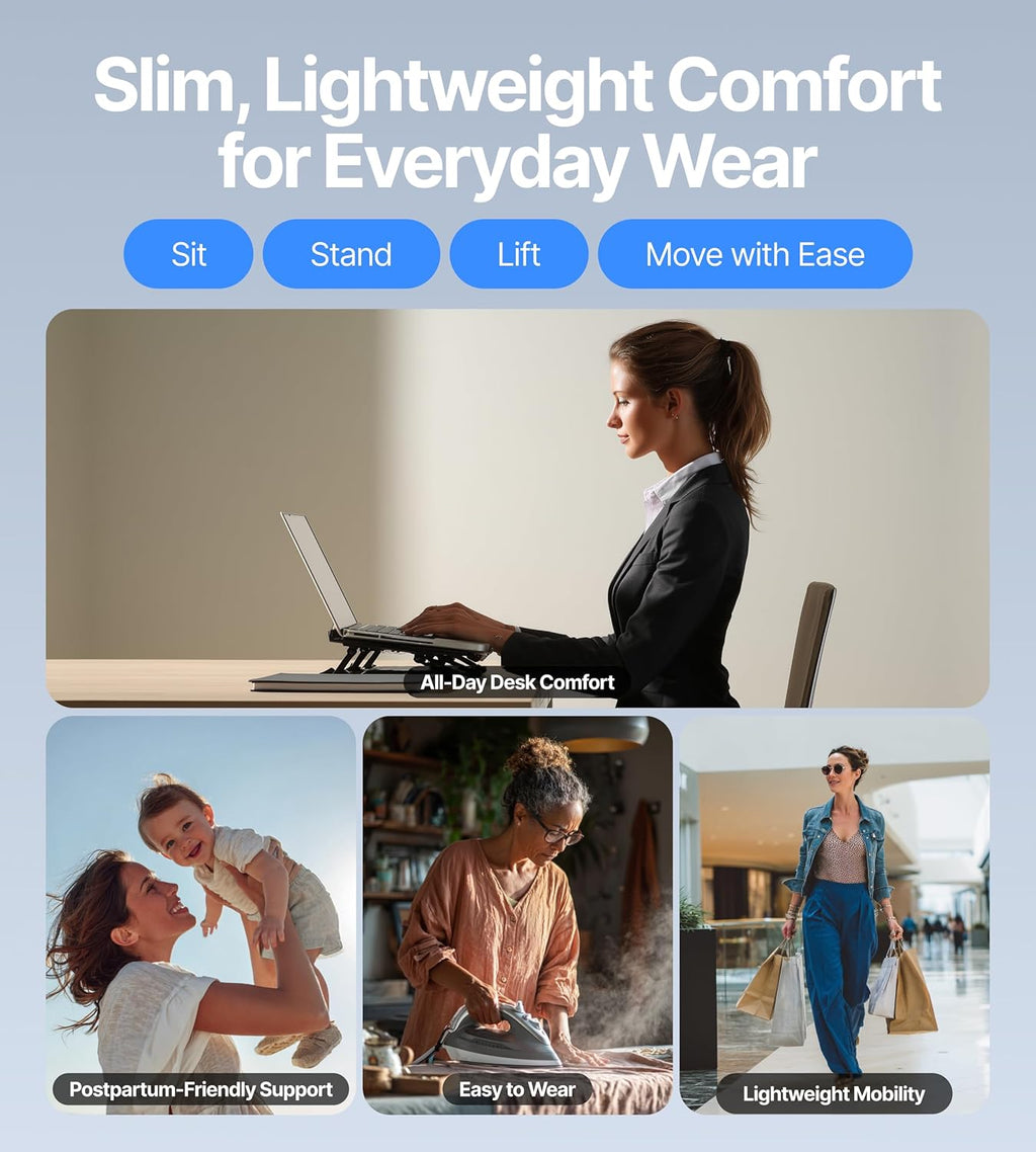 Ultra-Thin Adjustable Lower Back Support Belt with Dual-Tension Straps


