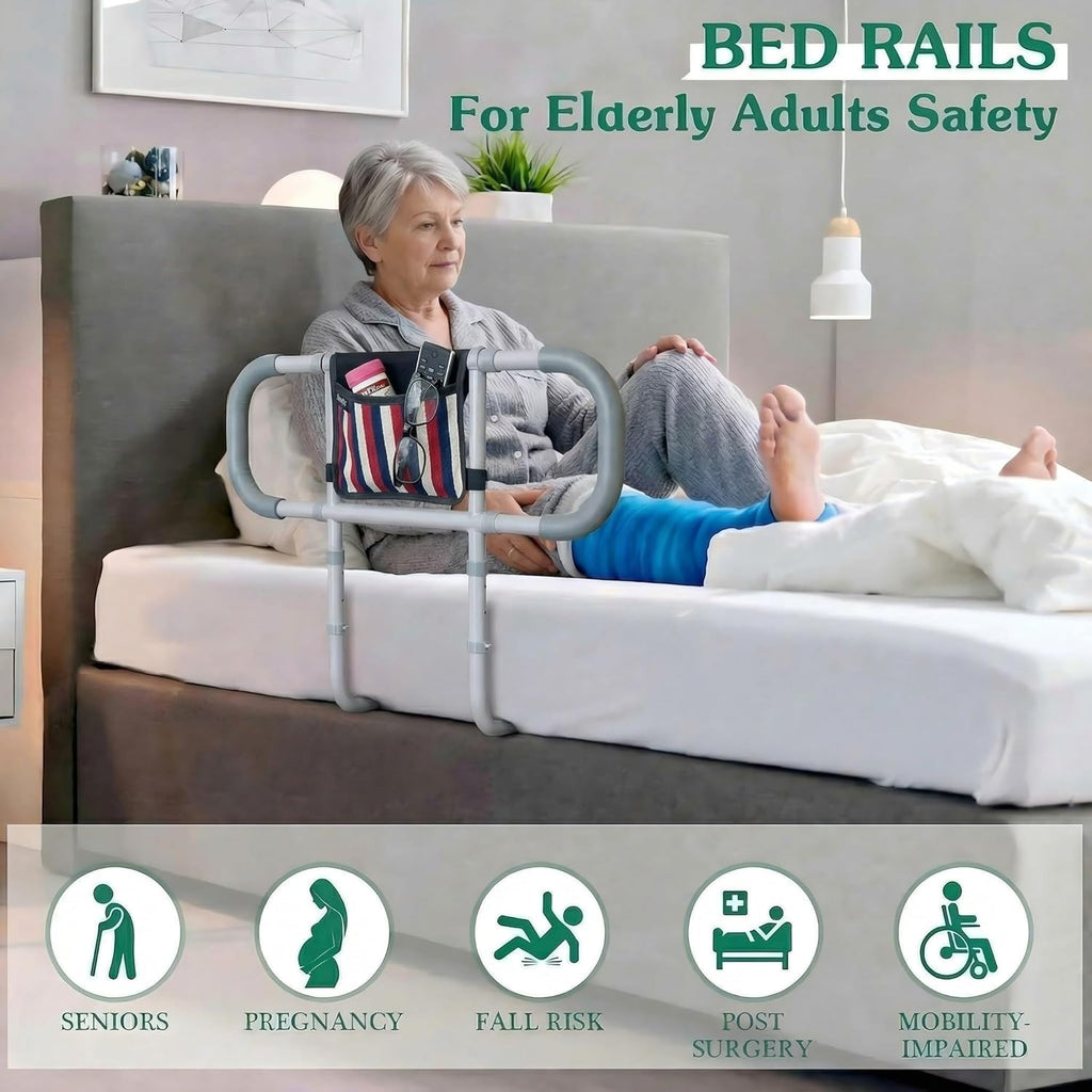 Bed Safety Assist Handle for Seniors, Adjustable Grab Bar, 350 lb Load

