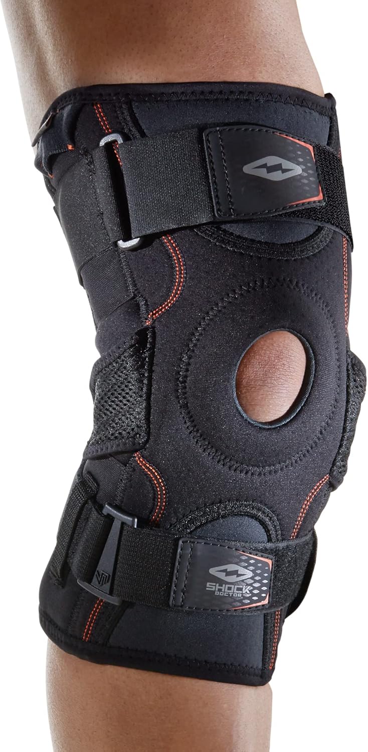 Shock Doctor Knee Brace Compression Sleeve with Side Stabilizers and Patellar Support


