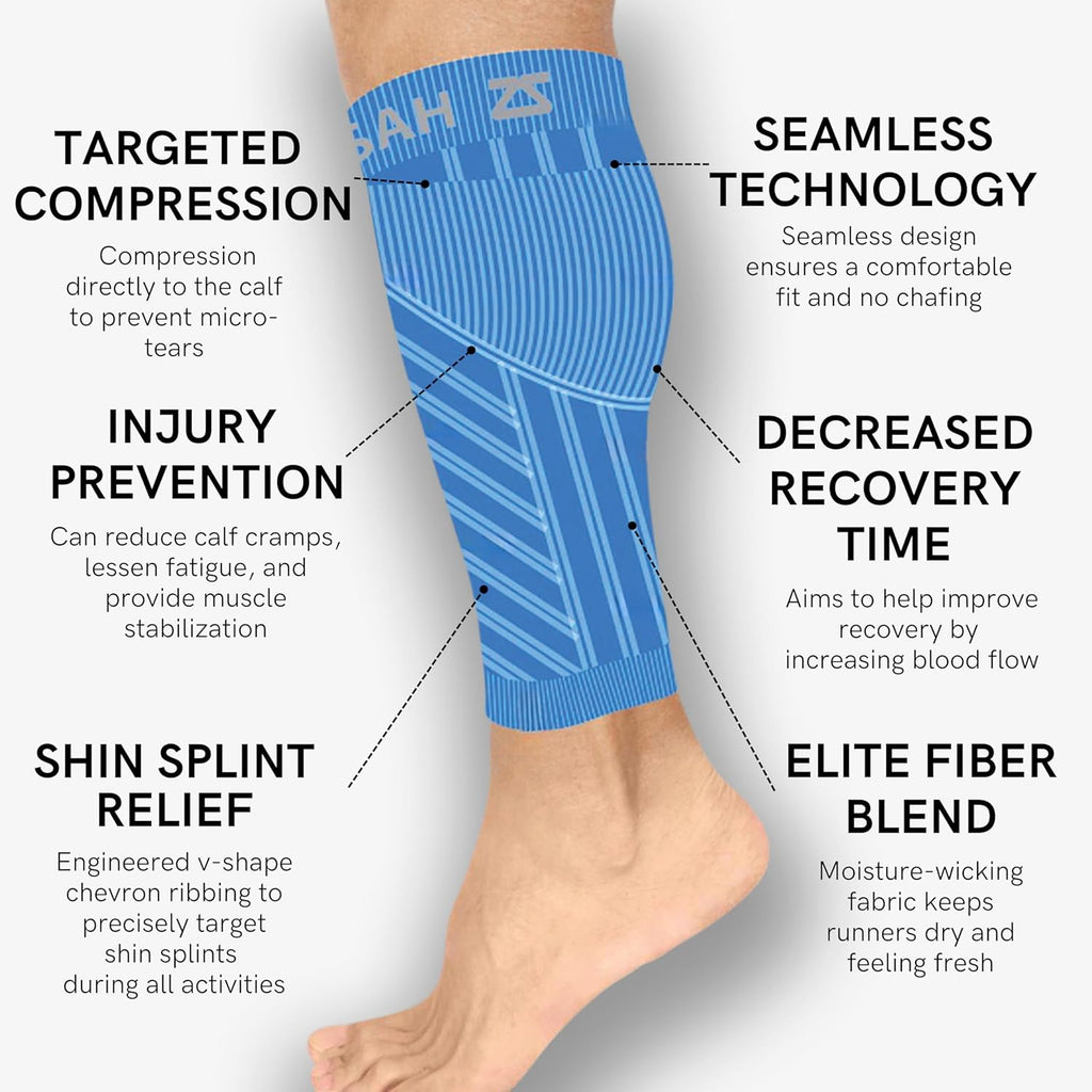 Zensah Running Leg Compression Sleeves for Shin Splints and Calf Support


