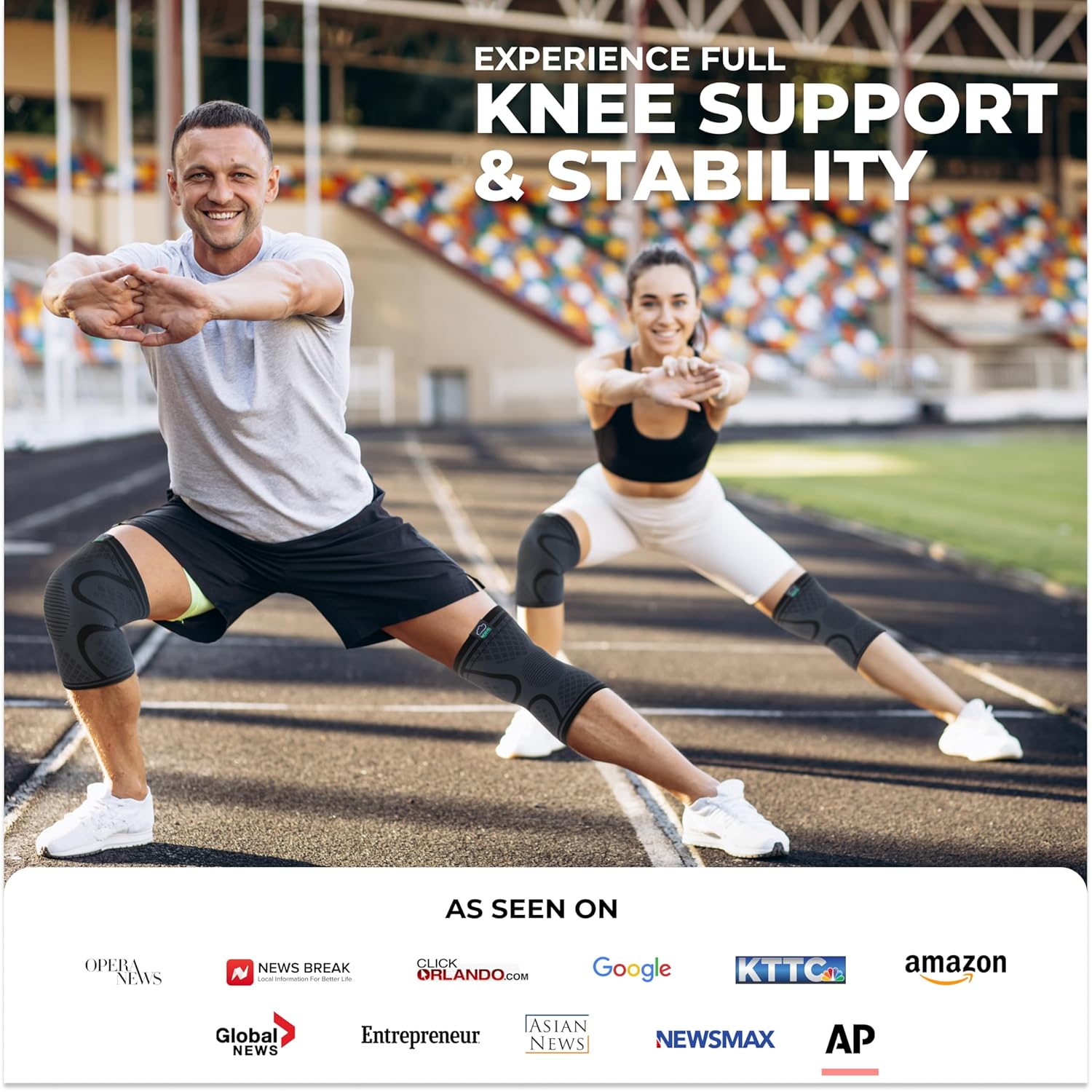 Modvel Compression Knee Brace for Meniscus Tear, ACL, Arthritis Relief, 2-Pack

