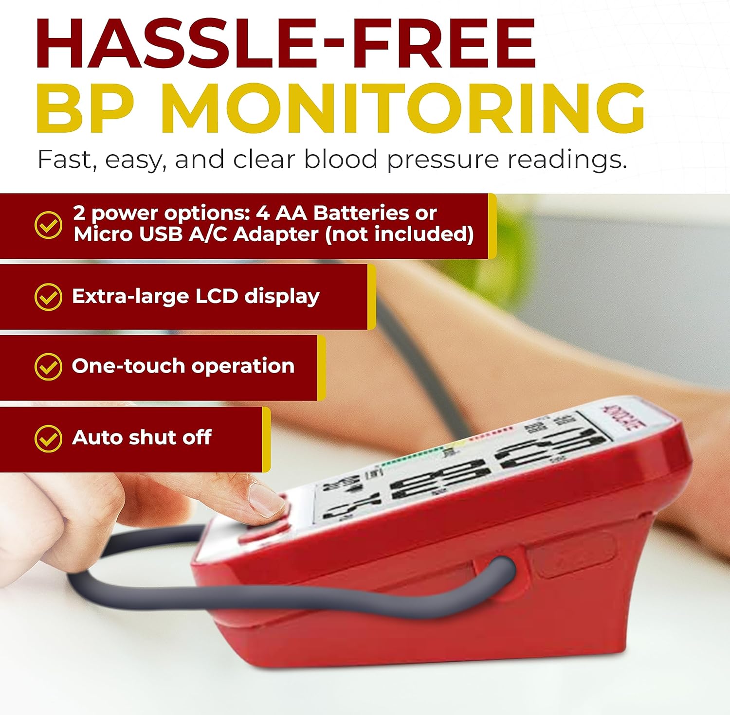 Advocate Automatic Upper Arm Blood Pressure Monitor, Digital BP Cuff Machine, 2 Users

