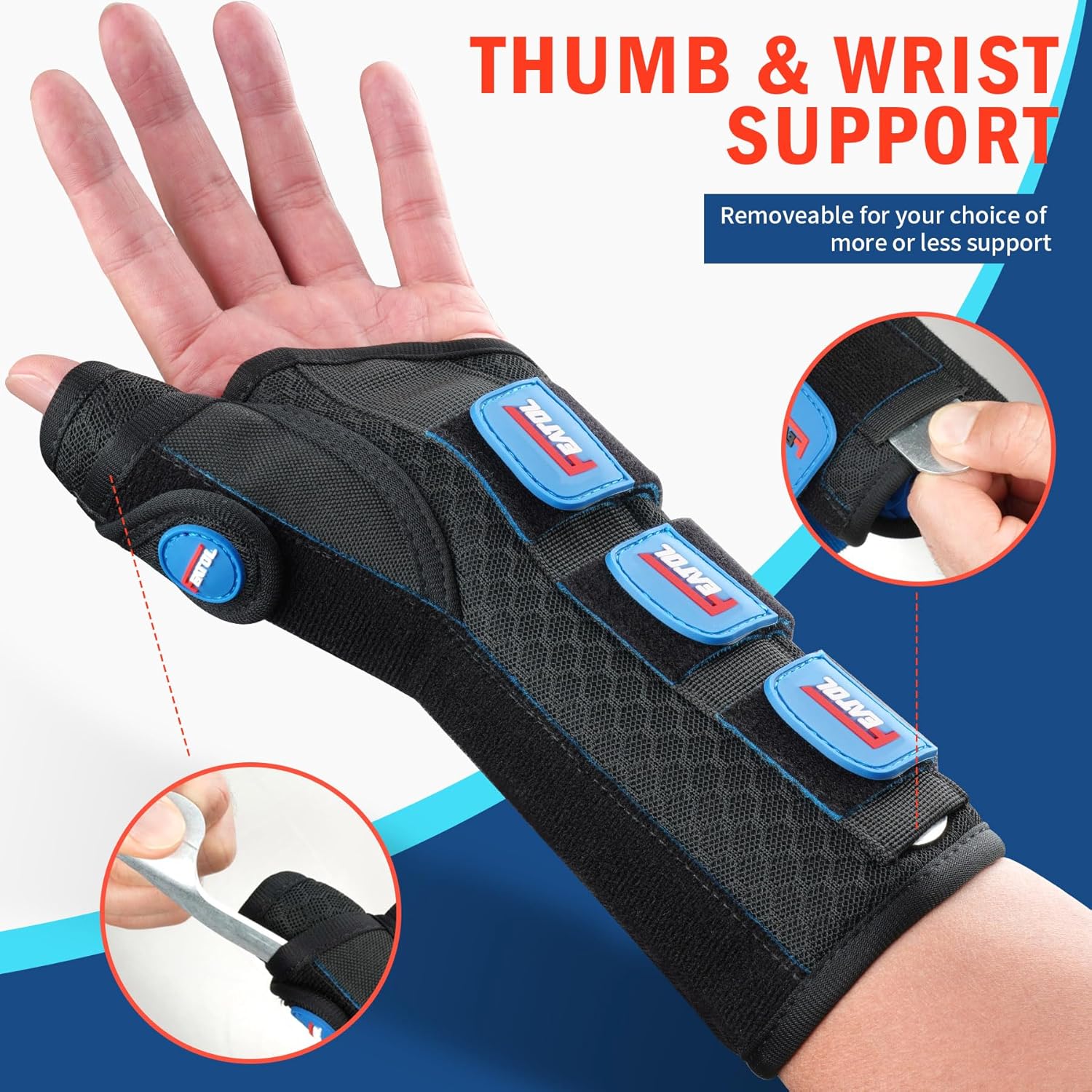 FEATOL 2-Pack Thumb Spica Wrist Brace with Thumb Support for De Quervain's

