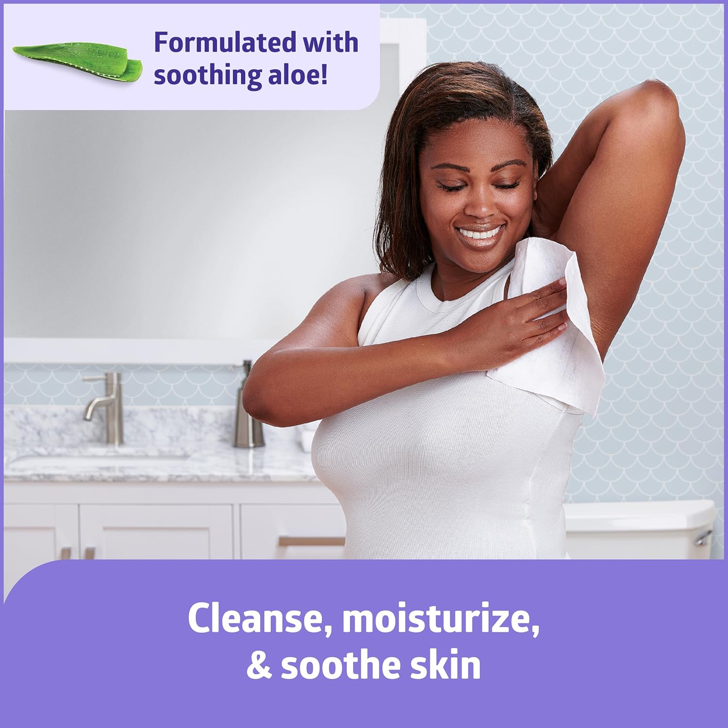 Medline ReadyBath LUXE Extra Thick Adult Bath Wipes, Unscented Aloe No-Rinse

