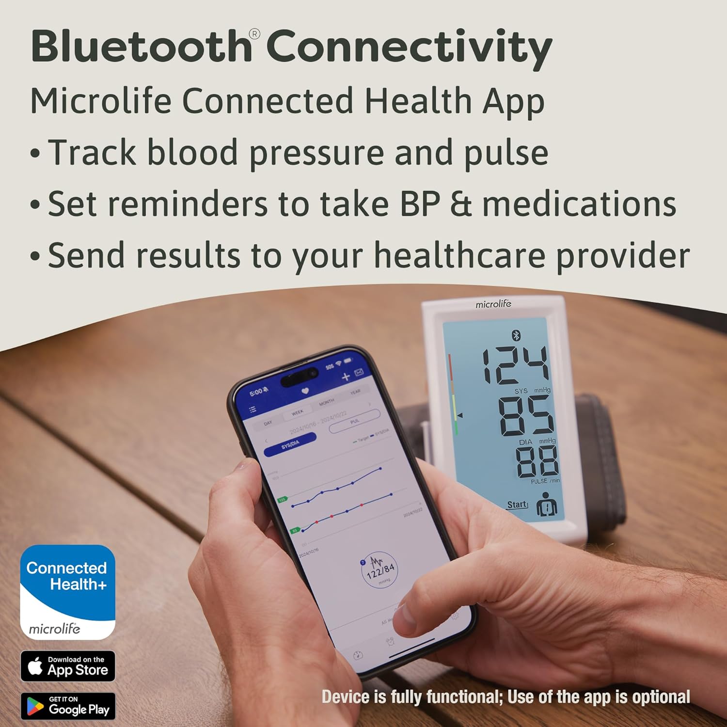 Microlife Series 800 Upper Arm Smart Blood Pressure Monitor with Bluetooth

