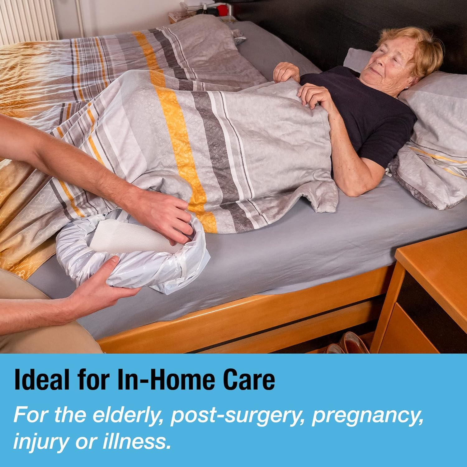 Tilcare Contoured Bedpan with Absorbent Liners and Pads, Hospital-Grade Care

