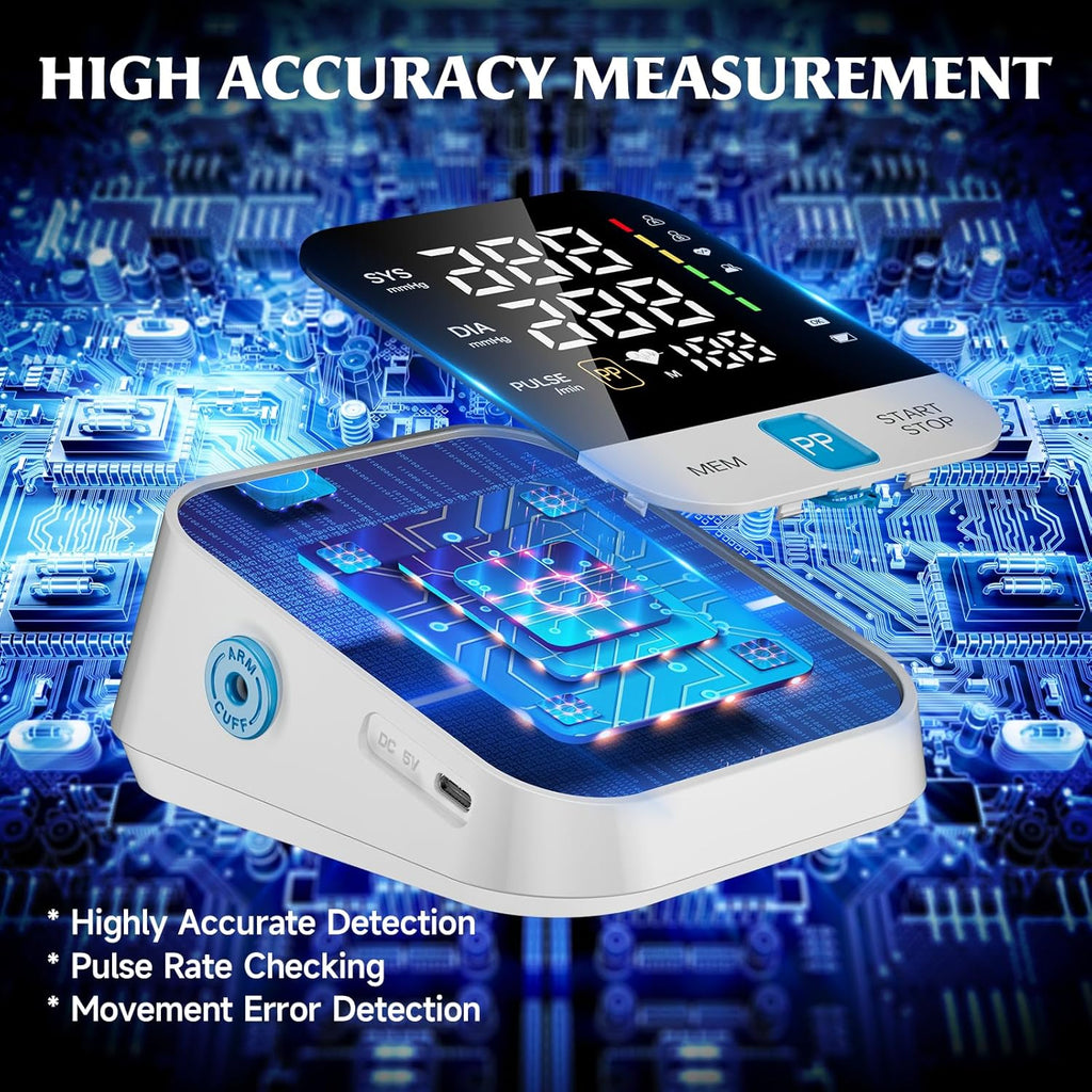 Zerabati Upper Arm Automatic Digital Blood Pressure Monitor with LED Display

