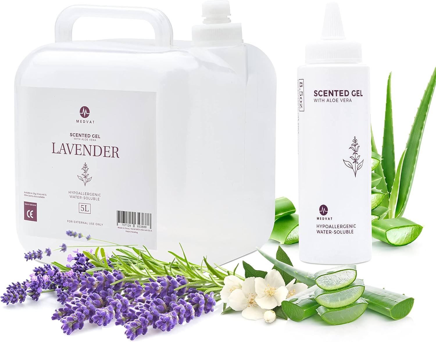 Medvat Conductive Transmission Gel with Aloe Vera, Lavender Scent, Refillable Bottle

