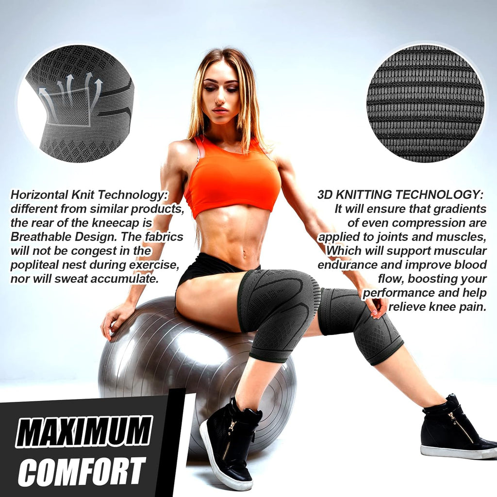 NEENCA Compression Knee Sleeves for Knee Pain Relief, Sports Knee Support

