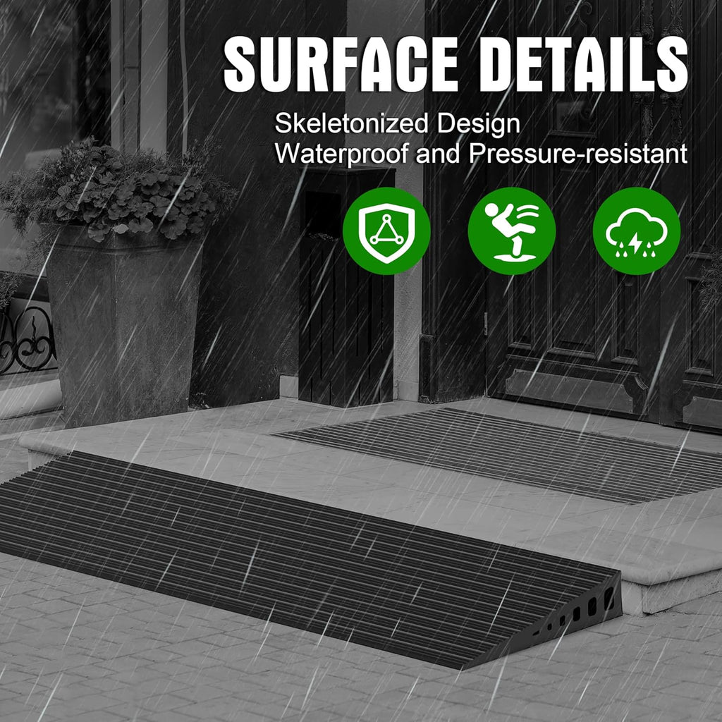 NUVIUM Rubber Threshold Ramp for Doorways, 35.5 in Wide, 2000 lb Capacity

