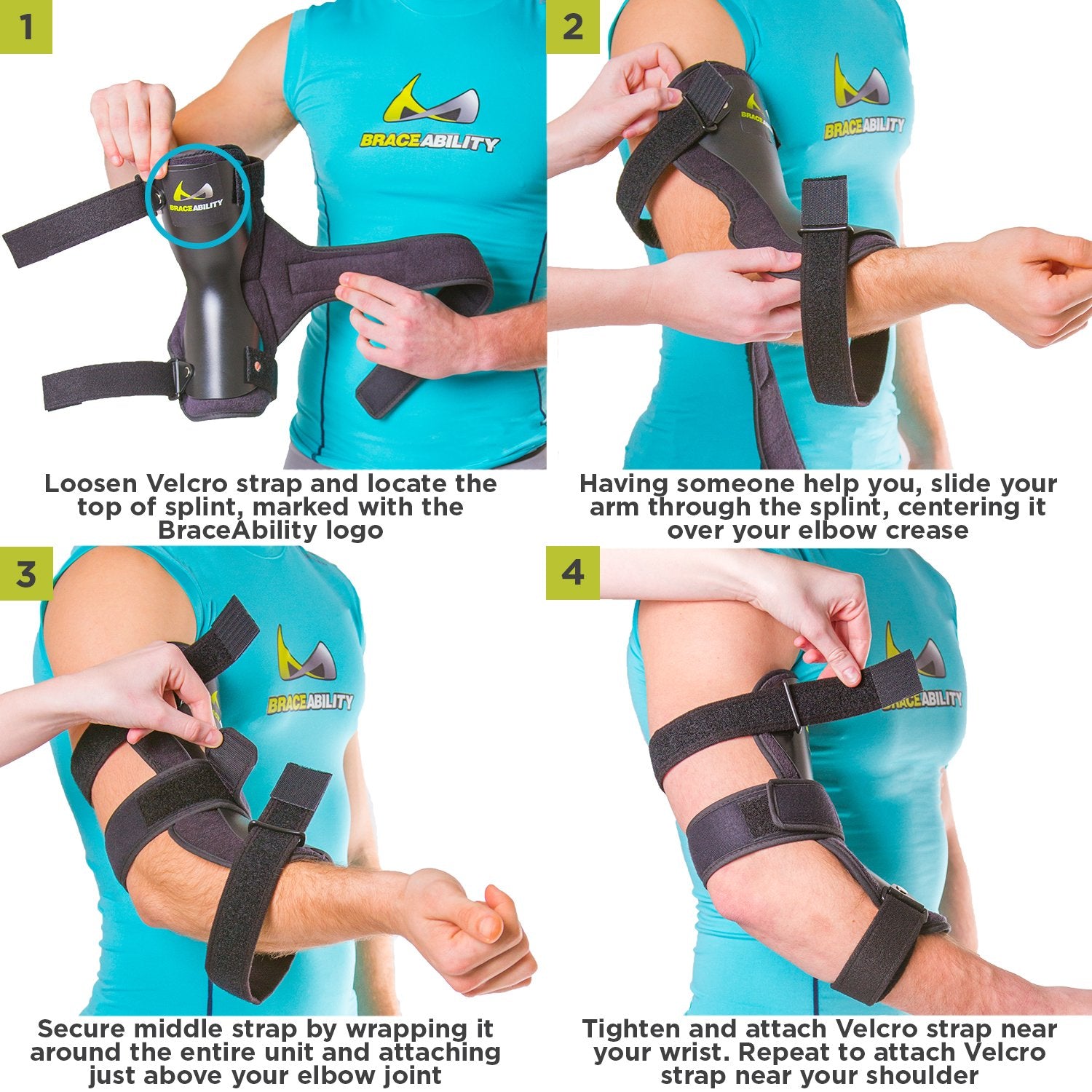 BraceAbility Cubital Tunnel Elbow Brace Splint for Ulnar Nerve Pain Relief

