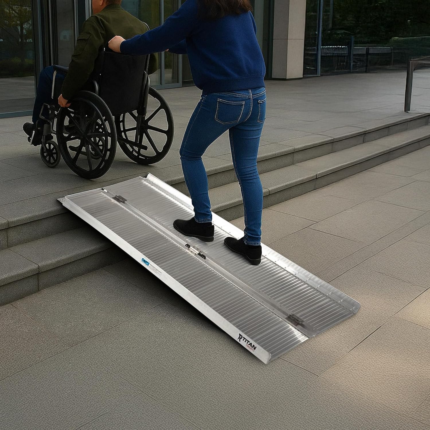 Titan Ramps Single-Fold Wheelchair Ramp, 600 lb Capacity

