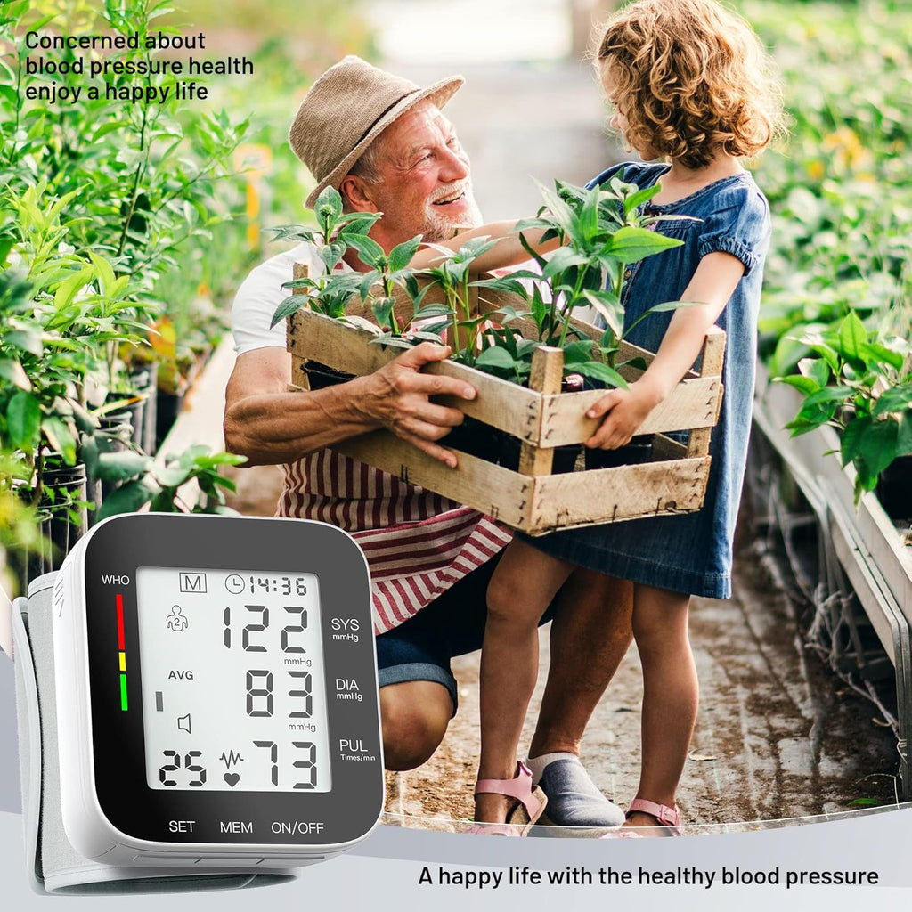 Automatic Wrist Blood Pressure Monitor, Large LCD Display, Voice and 99 Memory

