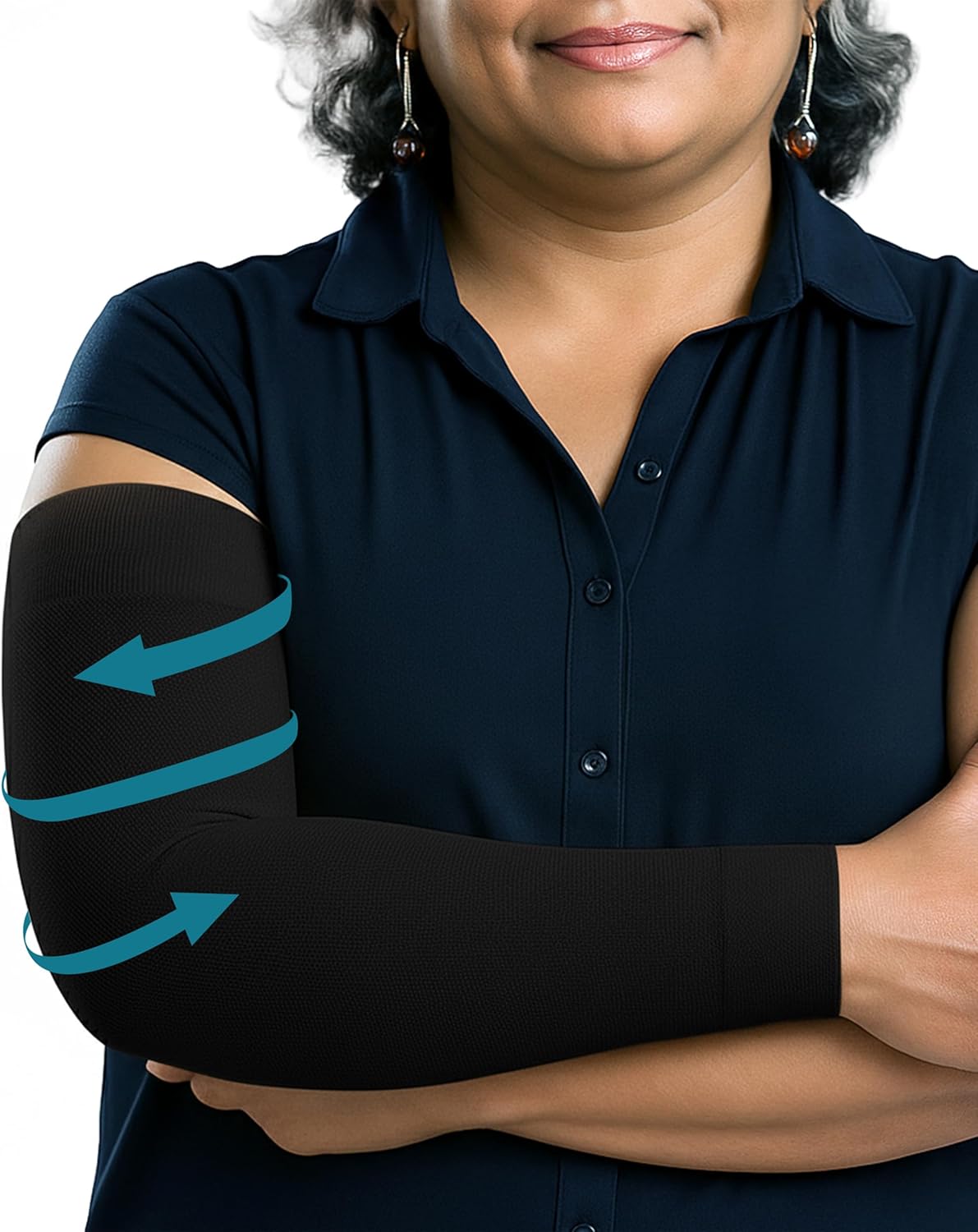 KEMFORD Compression Arm Sleeves for Lymphedema, Full Arm Support, 15–20 mmHg

