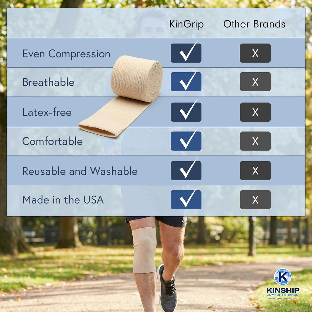KinGrip Tubular Elastic Support Bandages, Latex-Free Wound Care Compression

