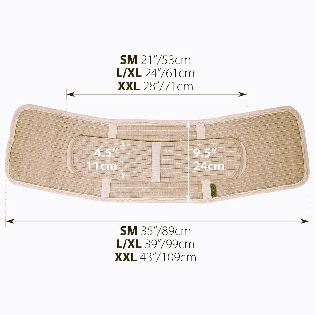 ORTONYX Ergonomic Abdominal Binder Waist & Lower Back Support Belt, Breathable

