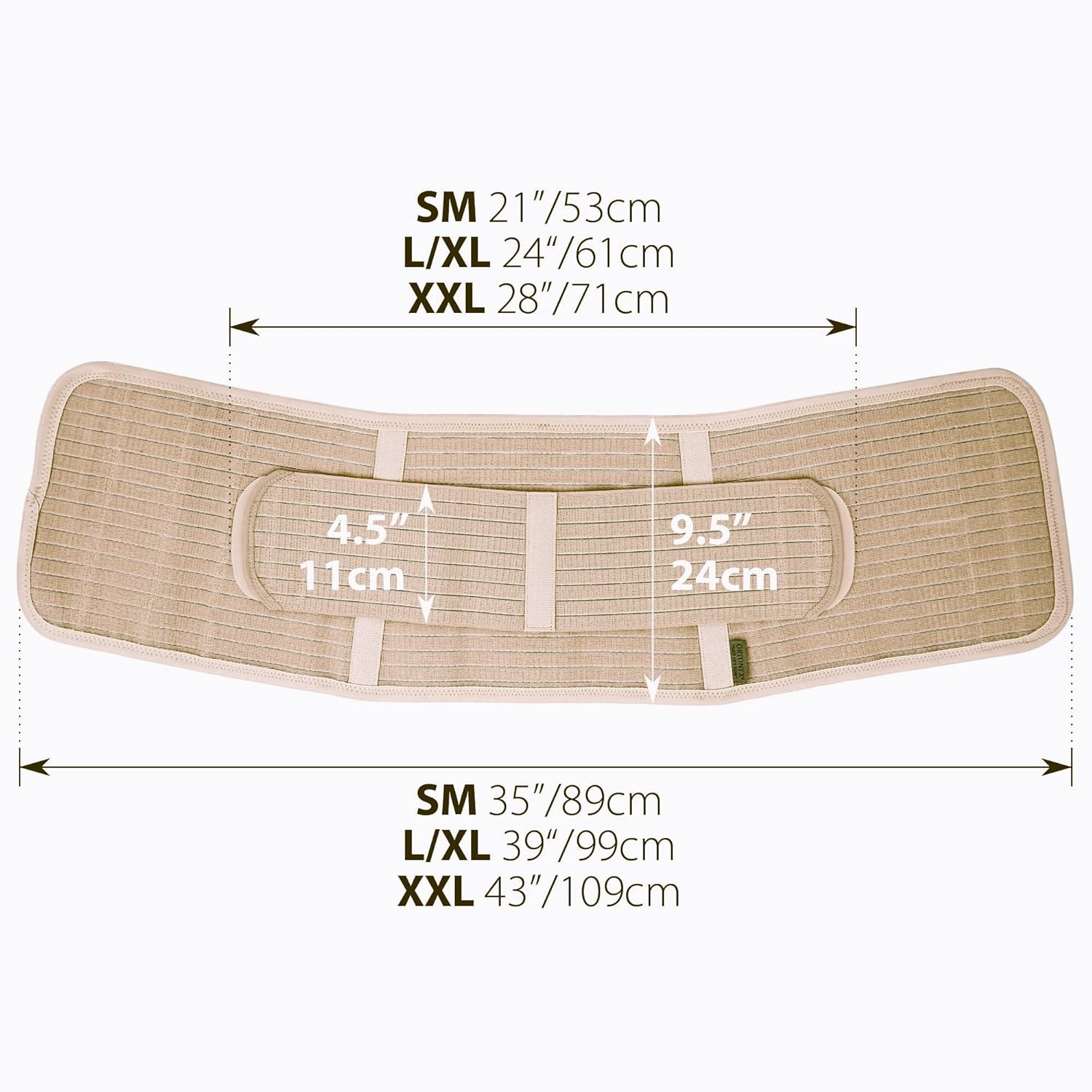 ORTONYX Ergonomic Abdominal Binder Waist & Lower Back Support Belt, Breathable

