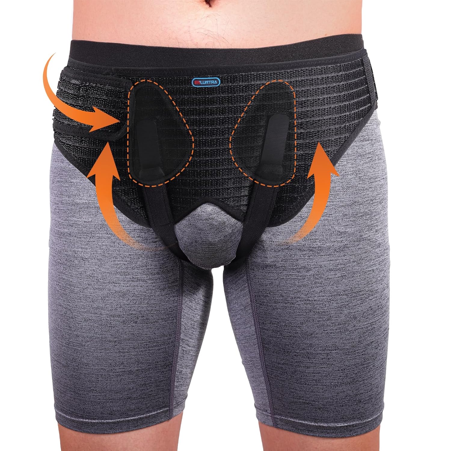 ENLUNTRA Adjustable Inguinal Hernia Support Belt for Men and Women with Compression Pads

