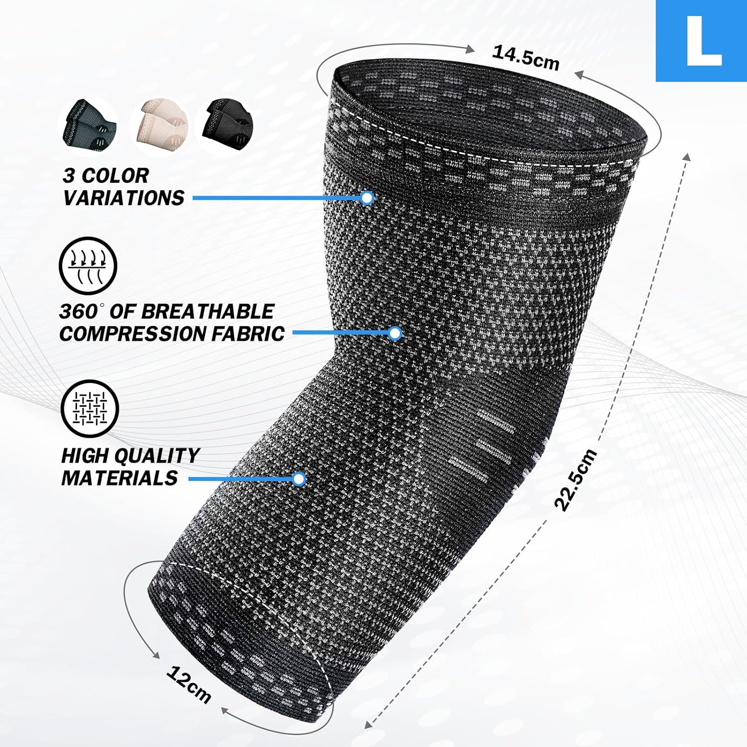 POWERLIX Elbow Compression Brace Sleeve for Tennis Elbow, Bursitis & Tendonitis

