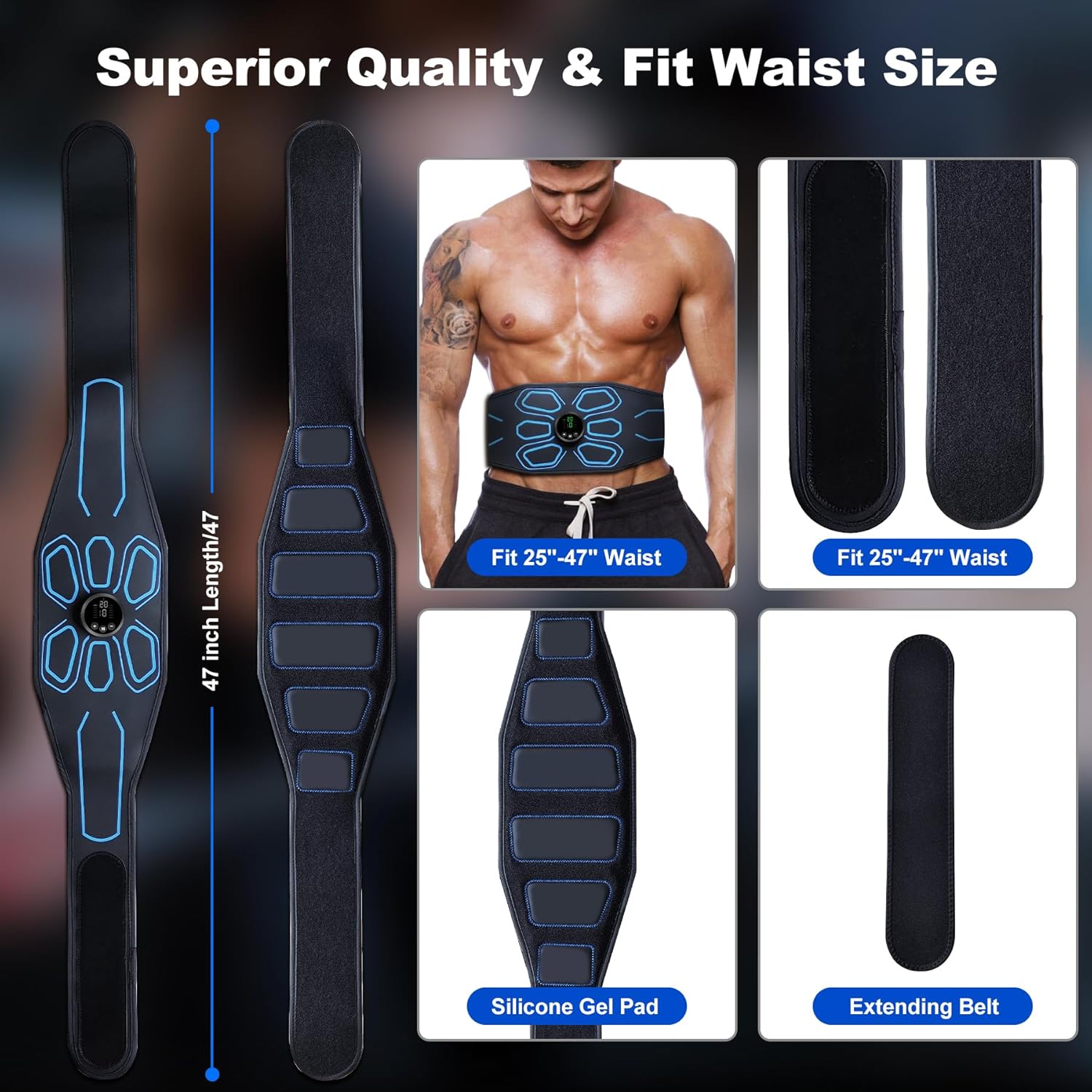 FDA Cleared TENS/EMS Muscle Stimulator for Abs, Electronic Ab Trainer for Home Gym


