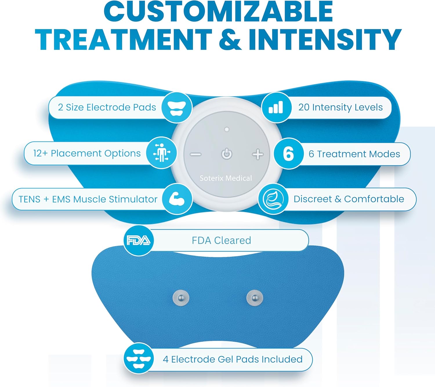Soterix Medical Electrotherapy Device with Remote Control, Cordless Recharge Option

