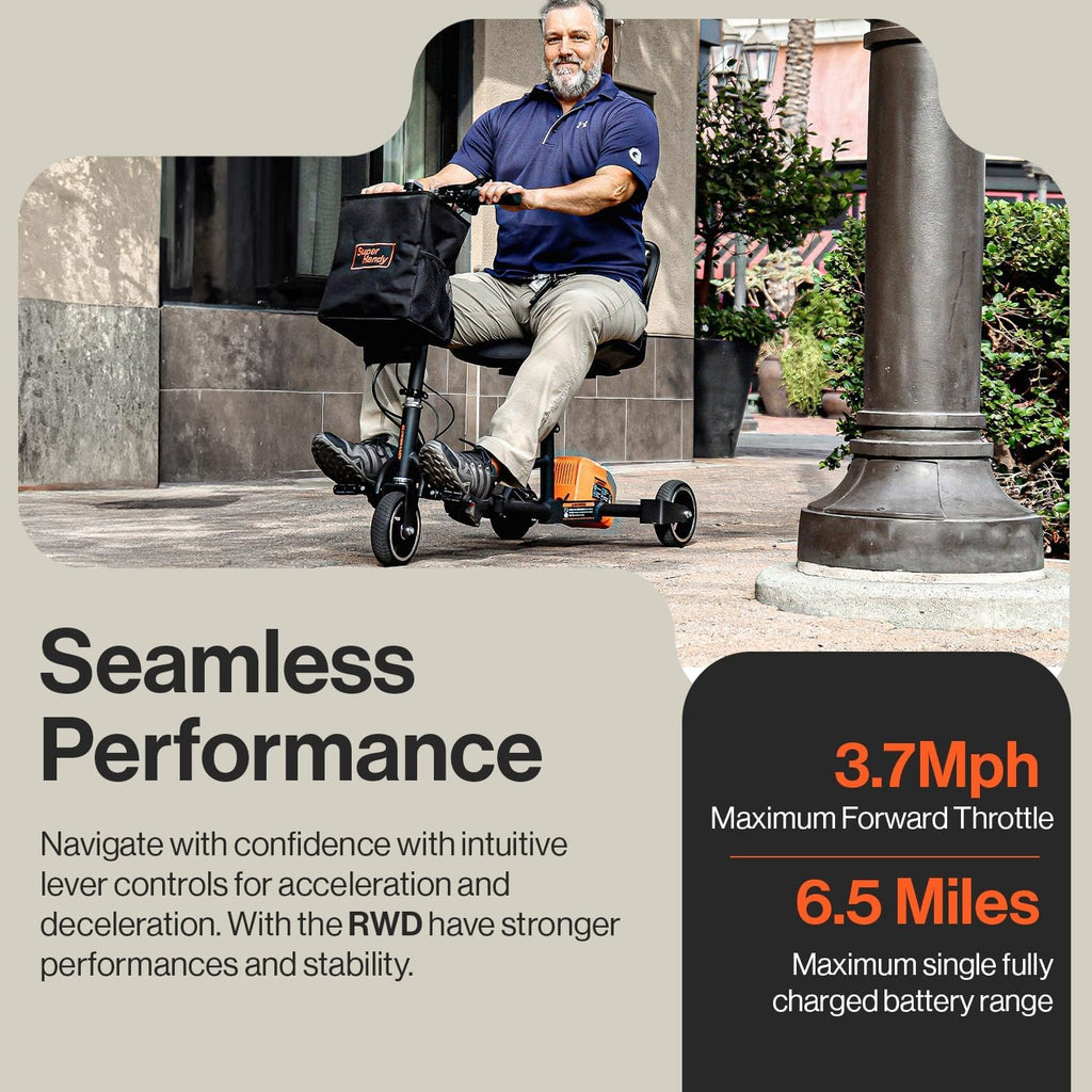 SuperHandy Passport Foldable 3-Wheel Mobility Scooter for Adults, 13 Mile Range


