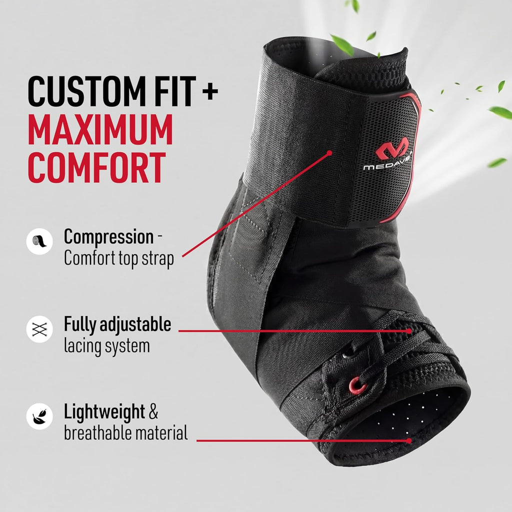McDavid 195 Ultralight Figure-8 Ankle Brace, Lace-Up Ankle Support Stabilizer

