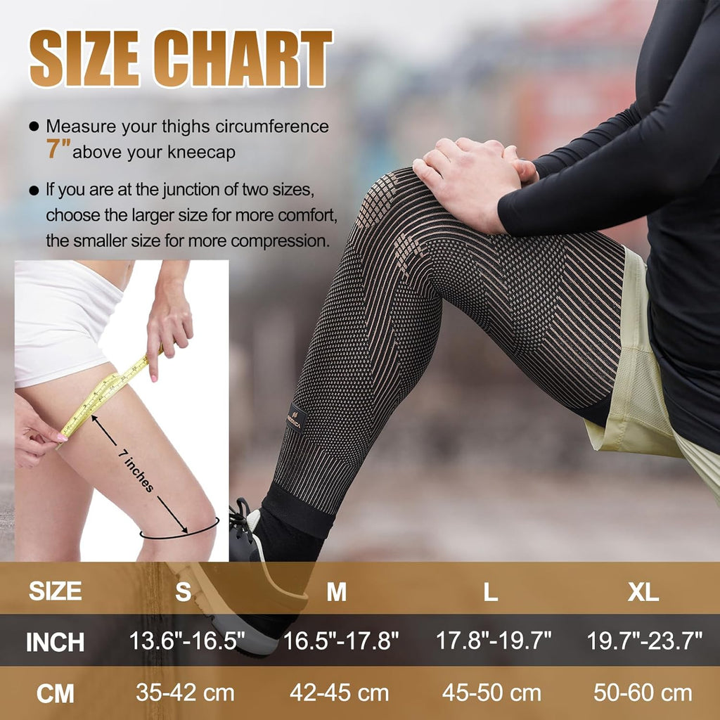 NEENCA Compression Leg Sleeve, Ion-Infused Full Leg Support for Knee Pain Relief

