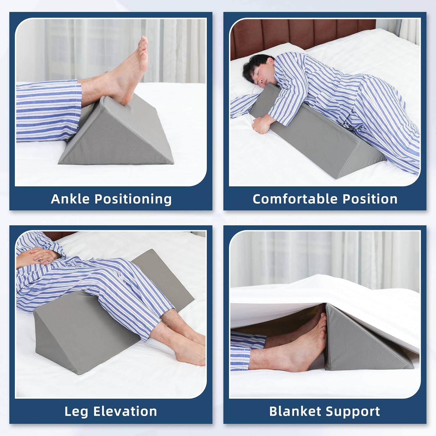 Fanwer Wedge Bed Pillow for Side Sleeping, Foam Incline Body Positioner

