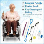 Mars Wellness Hip Replacement Recovery Tool Set: Leg Lifter, Sock Aid, Reacher, Shoe Horn

