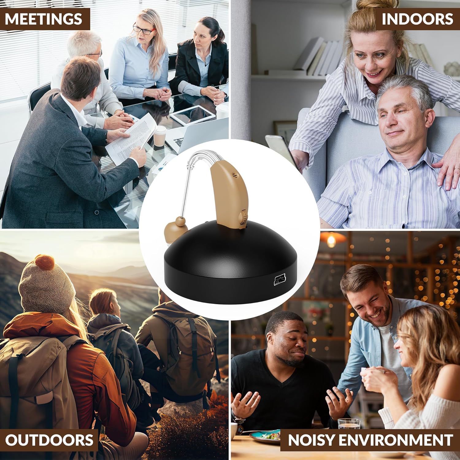 MEDca Rechargeable Behind-Ear Hearing Amplifier with Rapid Charger and Noise Reduction

