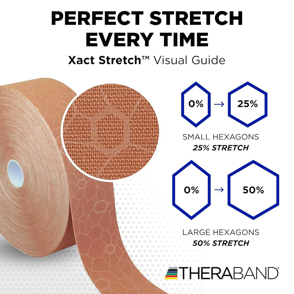 THERABAND Kinesiology Tape XactStretch Indicators Latex-Free Athletic Tape Roll

