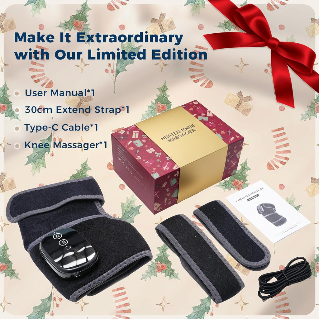 HOMRELEXA Cordless Heated Knee Massager 3-in-1 Knee Pad with Heat and Vibration

