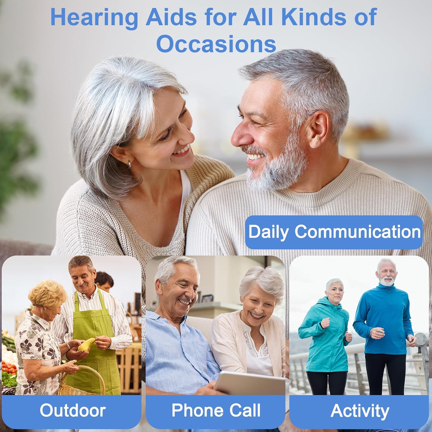 MEIMOUSE Rechargeable Hearing Aids for Seniors, Invisible In-Ear Noise Cancelling

