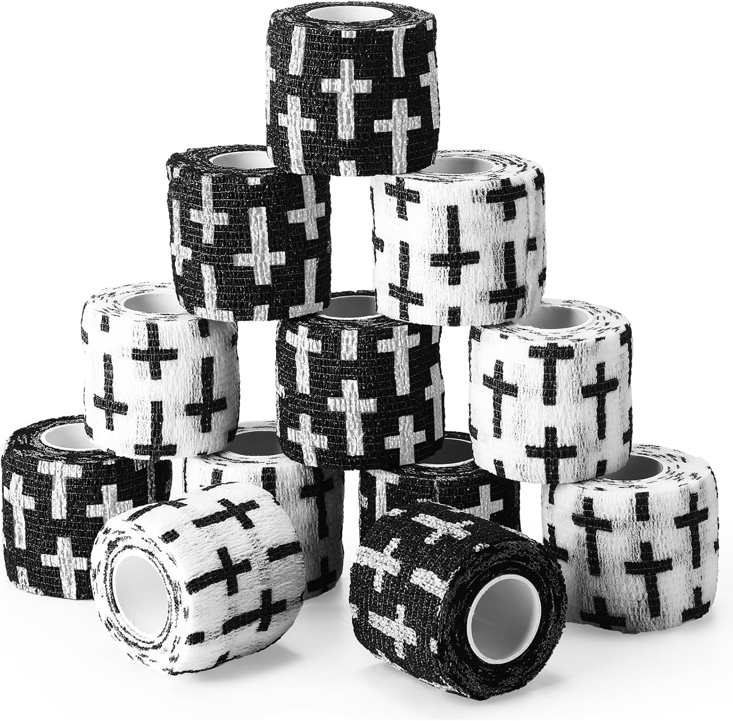 Geiserailie 12 Pack Christian Athletic Tapes 2 Inch Self Adhesive Sports Wraps 5 Yards

