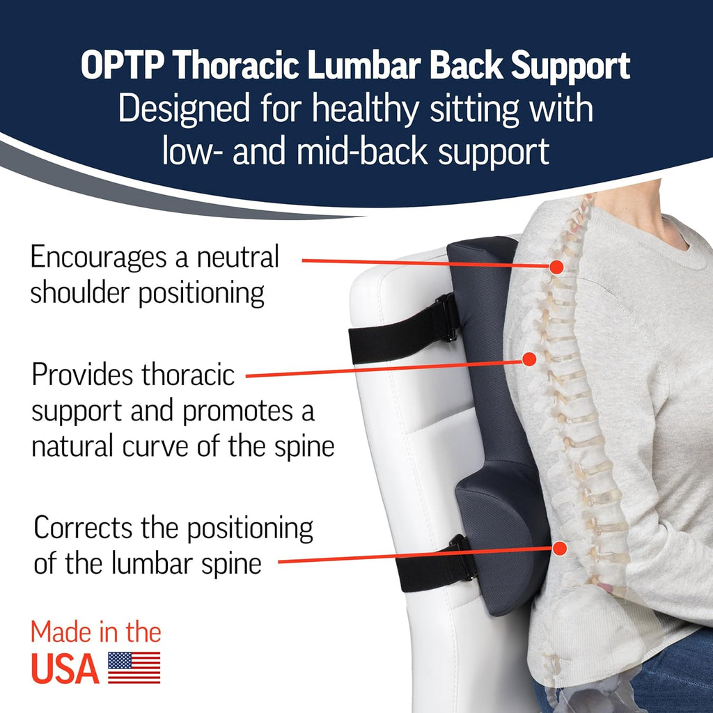 OPTP Thoracic Lumbar Back Support Pillow for Chair, Car, Office Sitting Posture

